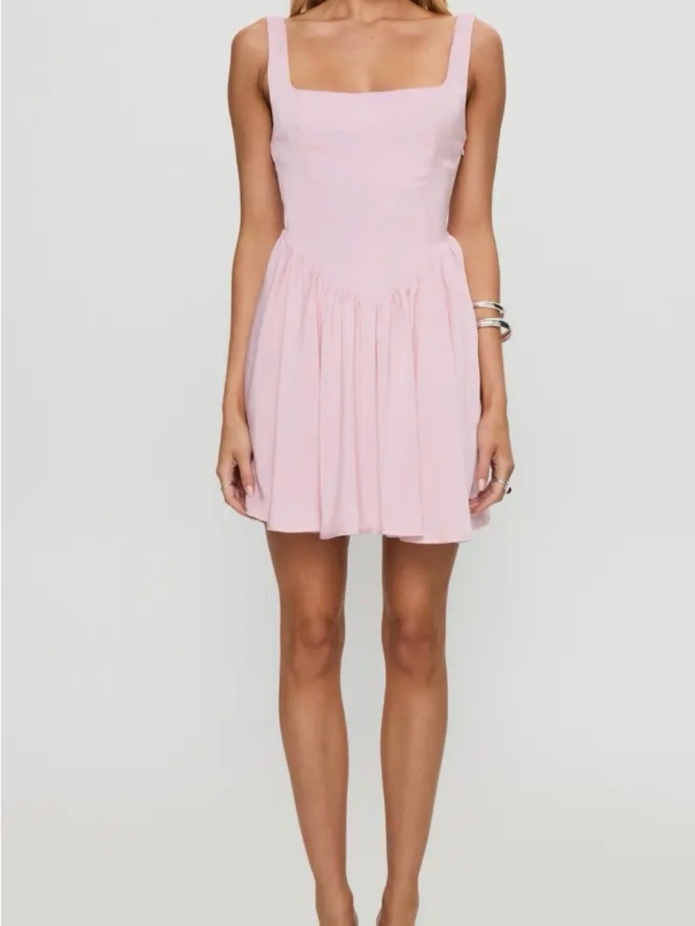 Princess Polly Straplie corset Light Pink Square-Neck Mini Dress